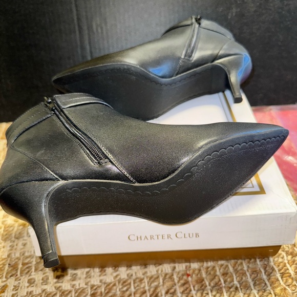Charter Club Sleek Black Ankle Booties - Picture 5 of 7